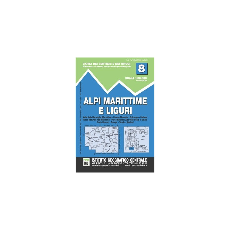 Achat Carte randonnées -  Alpi Marittime e Liguri - IGC 8