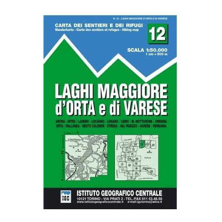 Achat Carte randonnées - Laghi Maggiore - IGC 12