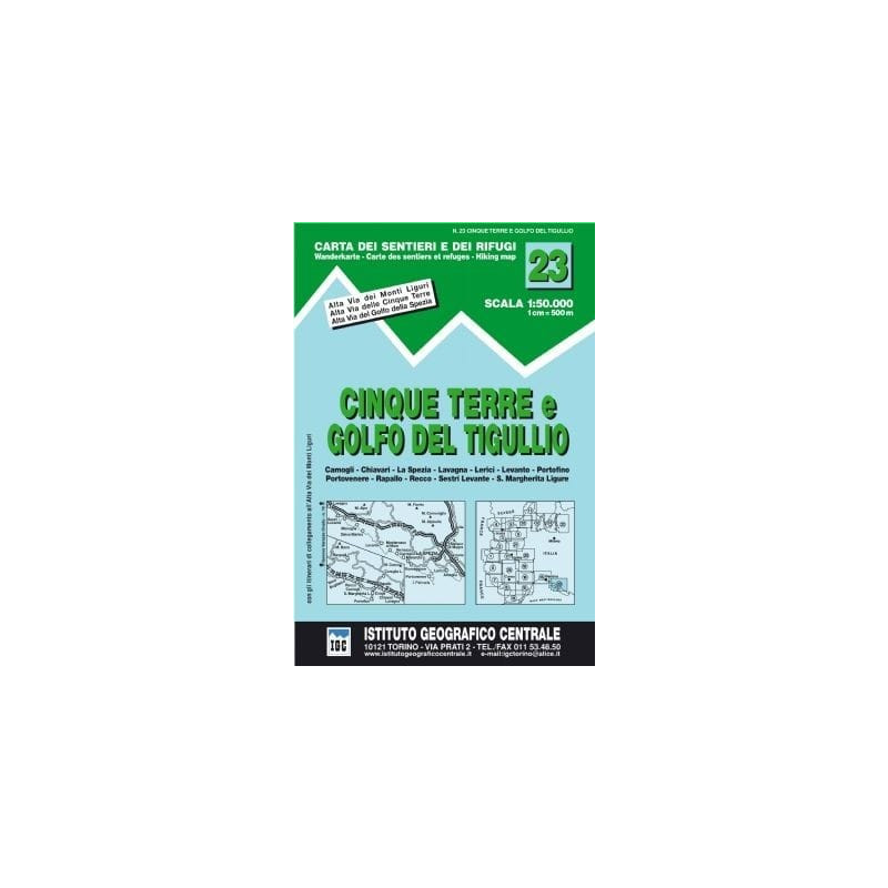 Achat Carte randonnées - Cinque Terre, Golfo del Tigullio - IGC 23