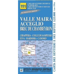 Carte randonnées - Valle Maira, Acceglio, Chambeyron - IGC 111