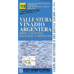 Achat Carte randonnées - Valle Stura, Vinadio, Argentera - IGC 112