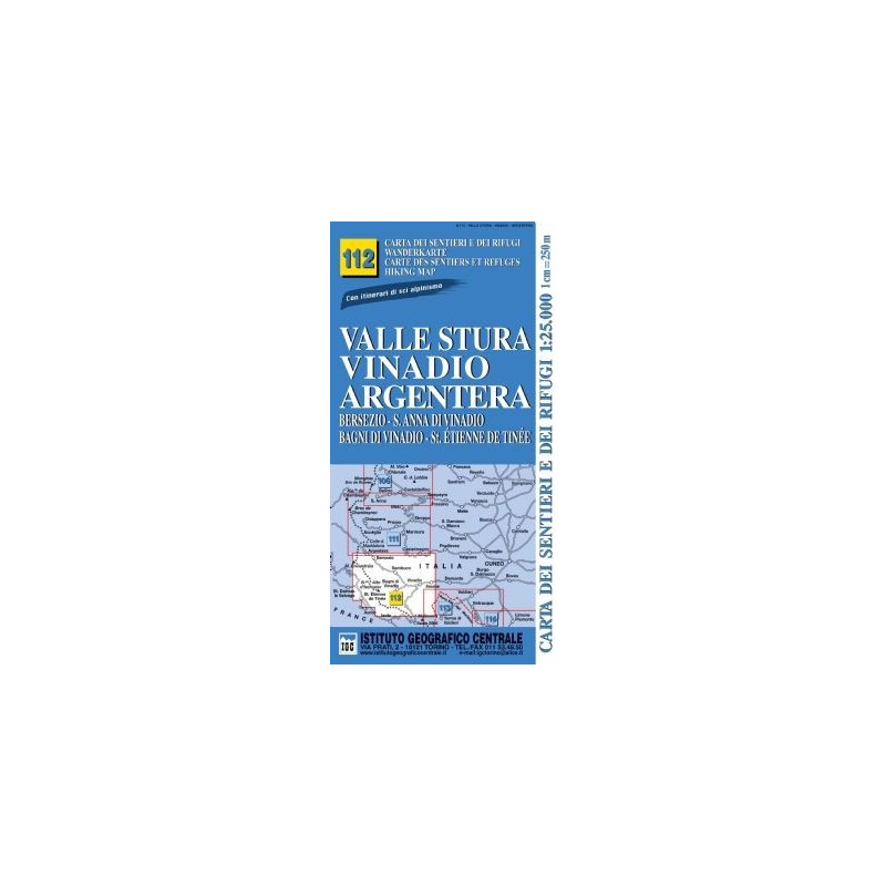 Achat Carte randonnées - Valle Stura, Vinadio, Argentera - IGC 112