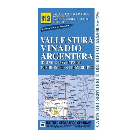Achat Carte randonnées - Valle Stura, Vinadio, Argentera - IGC 112