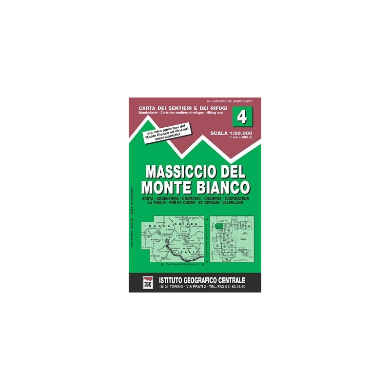 Achat Carte randonnées - Massiccio del Monte Bianco - IGC 4