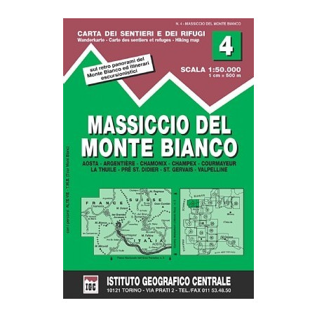Achat Carte randonnées - Massiccio del Monte Bianco - IGC 4