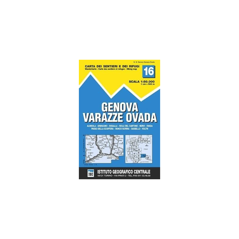 Achat Carte randonnées - Genova, Varazze, Ovada - IGC 16