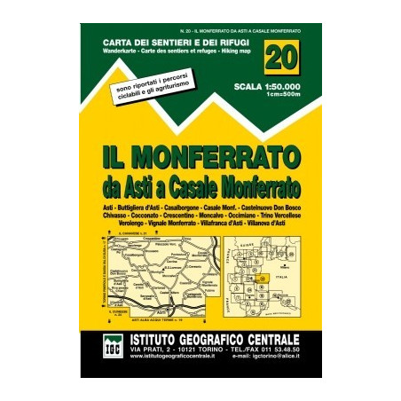 Achat Carte randonnées - Il Monferrato - IGC 20