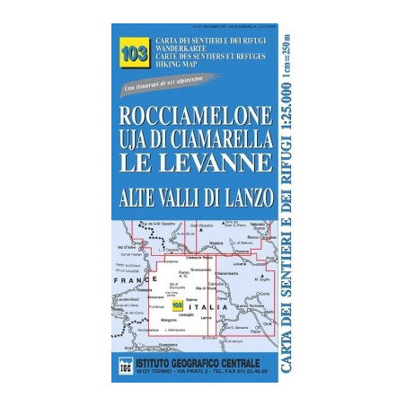 Achat Carte randonnées - Rocciamelone, Uja di Ciamarella, le Levanne - IGC 103