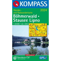 Achat Carte randonnées Böhmerwald-Stausee Lipno - Kompass 2024