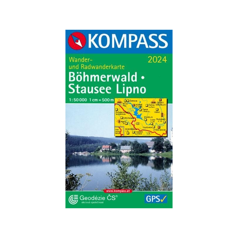 Achat Carte randonnées Böhmerwald-Stausee Lipno - Kompass 2024