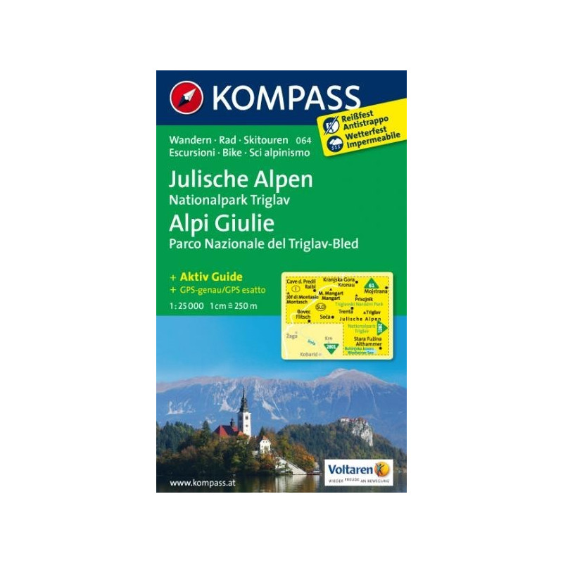 Achat Carte randonnées Julische Alpen, Nationalpark Triglav - Kompass 064