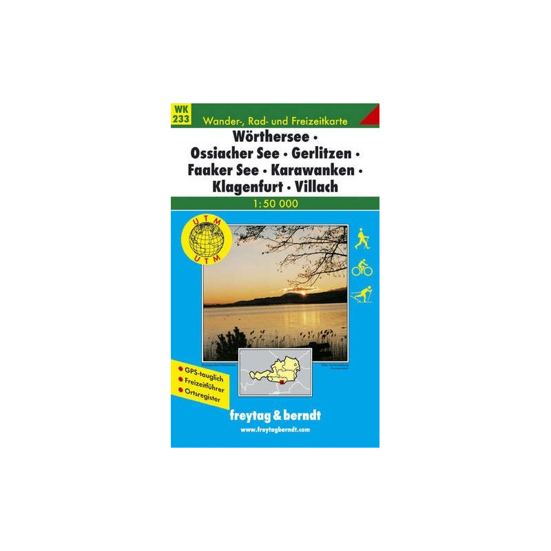Achat Carte randonnées Wörthersee-Ossiachersee-Gerlitzen-Faaker See-Karawanken-Klagenfurt-Villach - Kompass 233