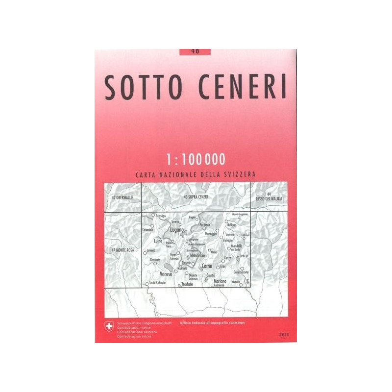 Achat Carte randonnées swisstopo - Sotto Ceneri - 48