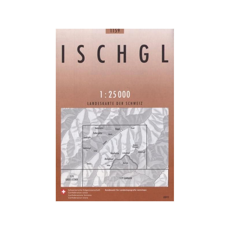 Achat Carte randonnées swisstopo - Ischgl - 1159