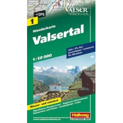 Achat Carte randonnées - Valsertal - Hallwag 1