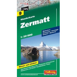 Achat Carte randonnées Zermatt - Hallwag 9
