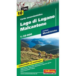 Achat Carte randonnées Lugano / Malcantone - Hallwag 10