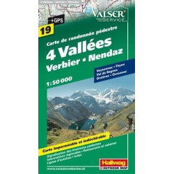 Achat Carte randonnées 4 Vallées Verbier Nendaz - Hallwag 19