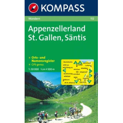 Achat Carte randonnées Appenzellerland, St Gallen - Kompass 112