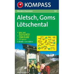 Achat Cartes randonnées Aletsch-Goms-Lötschental - Kompass 122