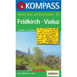 Achat Cartes randonnées Feldkirch-Vaduz - Kompass 21