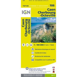Achat Carte routière TOP 100 IGN - Caen Cherbourg-Octeville - 106