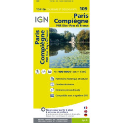 Achat Carte routière TOP 100 IGN - Paris, Compiègne - 109