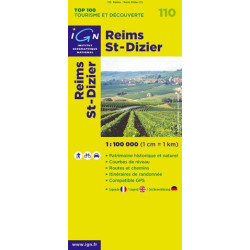 Achat Carte routière TOP 100 IGN - Reims, St-Dizier - 110
