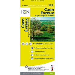 Achat Carte routière TOP 100 IGN - Caen Evreux - 117