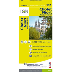 Achat Carte routière TOP 100 IGN - Cholet Niort - 132