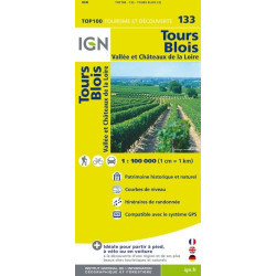 Achat Carte routière TOP 100 IGN - Tours Blois - 133
