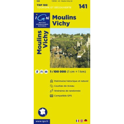 Achat Carte routière TOP 100 IGN - Moulins Vichy - 141