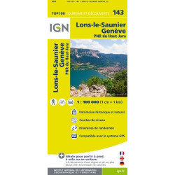 Achat Carte routière TOP 100 IGN - Lons-le-Saunier Genève - 143