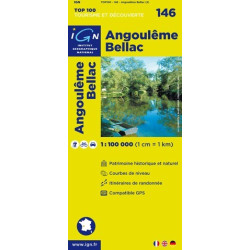 Achat Carte routière TOP 100 IGN -  Angoulême Bellac - 146