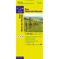Achat Carte routière TOP 100 IGN - Pau Mont-de-Marsan - 159
