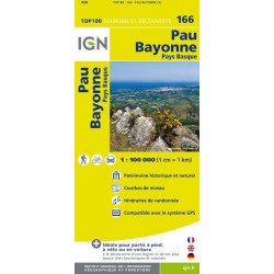 Achat Carte routière TOP 100 IGN - Pau Bayonne - 166