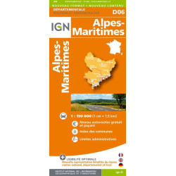 Achat Carte routière IGN - Alpes-Maritimes - D06