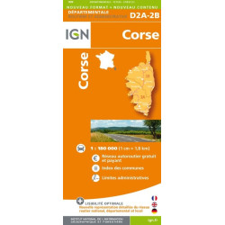 Achat Carte routière IGN - Corse - D2A-D2B