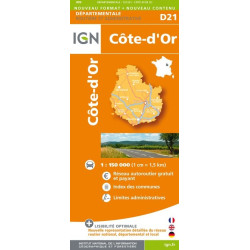 Achat Carte routière IGN - Cote-d'Or - D21