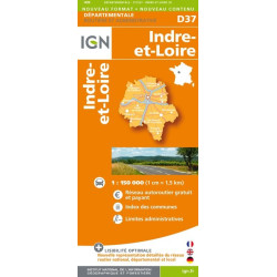 Achat Carte routière IGN - Indre-et-Loire - D37