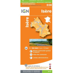 Achat Carte routière IGN - Isère - D38
