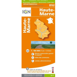 Achat Carte routière IGN - Haute Marne - D52