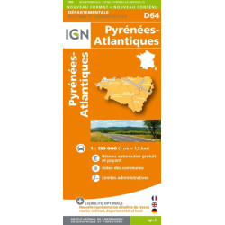 Achat Carte routière IGN - Pyrénées Atlantiques - D64
