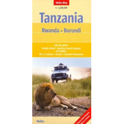 Achat Carte routière - Tanzania, Rwanda, Burundi - Nelles