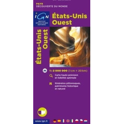 Achat Carte routière IGN - Etats-Unis Ouest