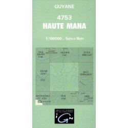 Achat Carte routière IGN - Guyane, Haute Mana
