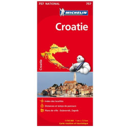 Achat Carte routière Michelin - Croatie - 757