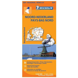 Achat Carte routière Michelin - Noord-Nederland, Pays-Bas Nord - 531