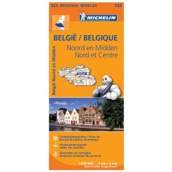 Achat Carte routière Michelin - Noord-en Midden-België, Belgique Nord et Centre - 533