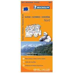 Achat Carte routière Michelin - Suisse Nord - 551
